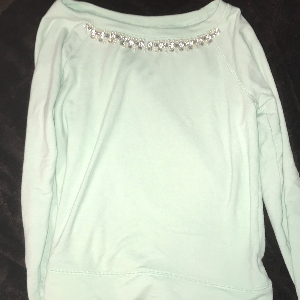 Mint Green rhinestone sweater